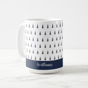 Tartan Abstrakt Monogramm Baum Kaffeetasse
