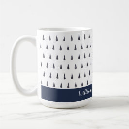 Tartan Abstrakt Tree Mit Monogramm Kaffeetasse