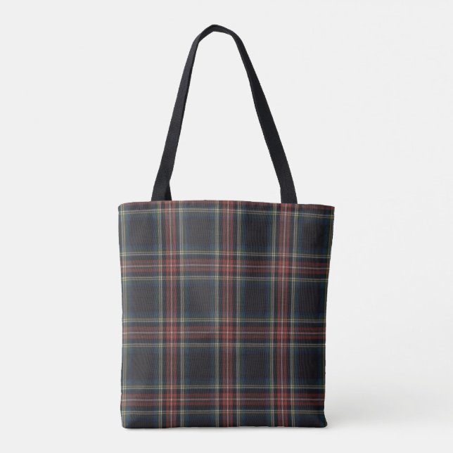 Tartan All-over-Print Tote Bag, Mittel Tasche (Rückseite)