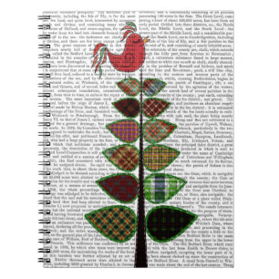 Tartan-Baum-Illustration Notizblock