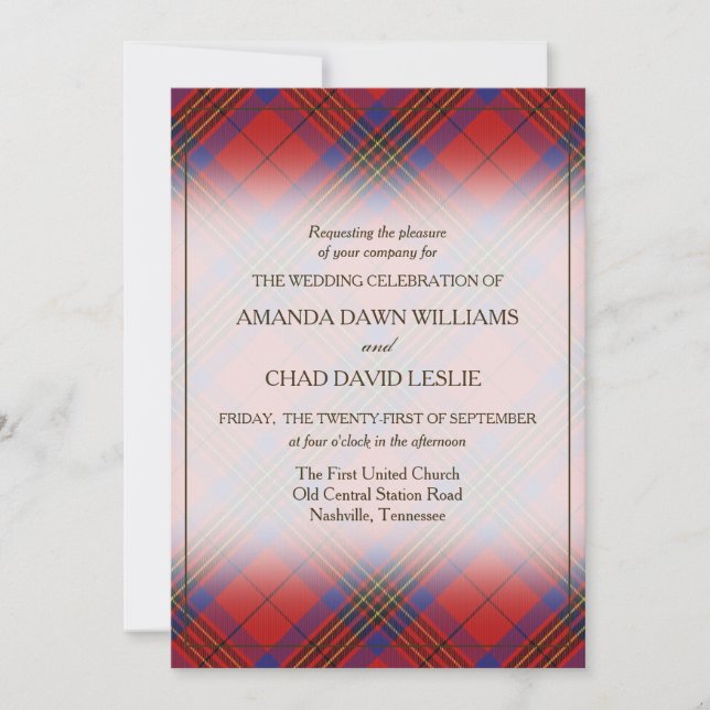 Tartan Beauty Clan Leslie Red Scottish Kariert (Vorderseite)