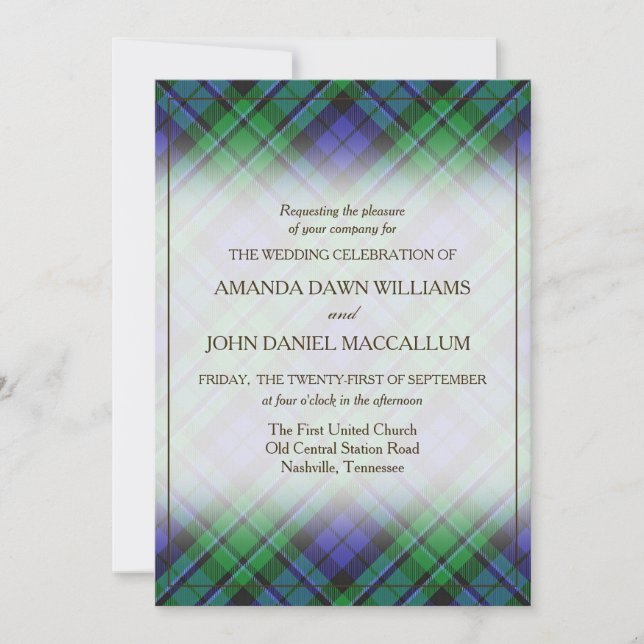 Tartan Beauty Clan MacCallum Schottisch Kariert (Vorderseite)