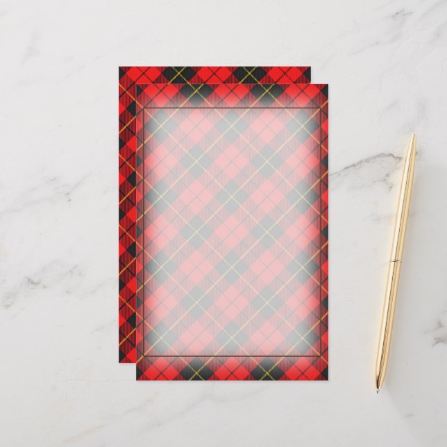 Tartan Beauty Clan Wallace Kariert Briefpapier (Vorderseite/Rückseite Beispiel)