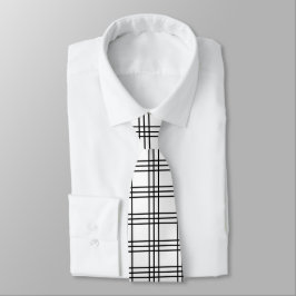 Tartan Black and White Kariert Krawatte