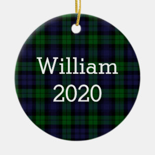 Tartan Black Watch Kariert Personalisiert Keramik Ornament