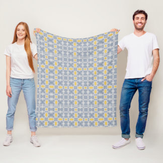 Tartan Blau und Gelb Kariertes digitales Muster Fleecedecke