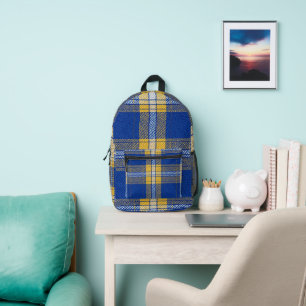 Tartan Blau und Gelb Rucksack