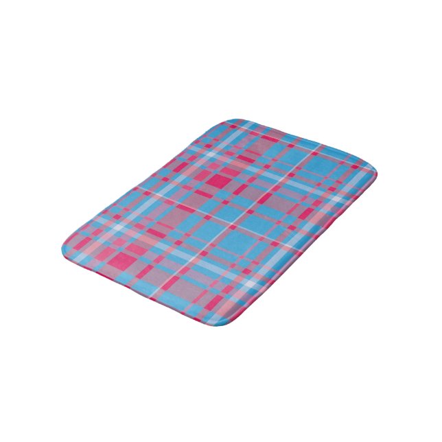 Tartan blau und rot badematte (Schrägansicht)