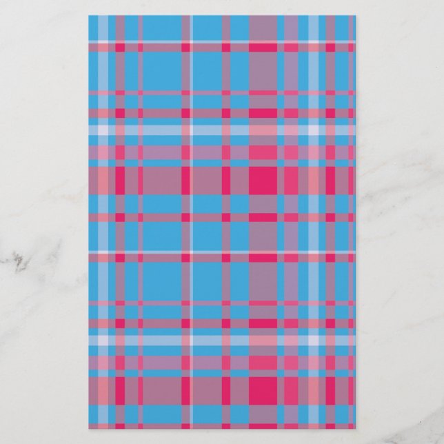 Tartan blau und rot briefpapier (Vorderseite)