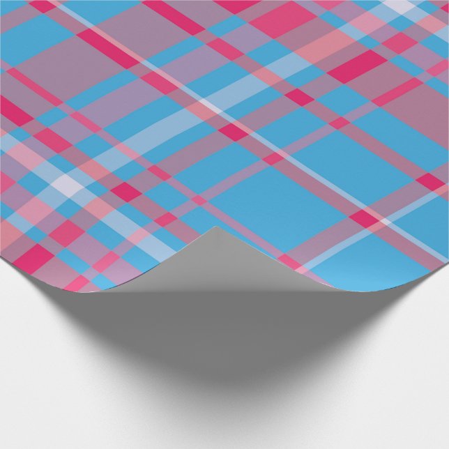 Tartan blau und rot geschenkpapier (Ecke)