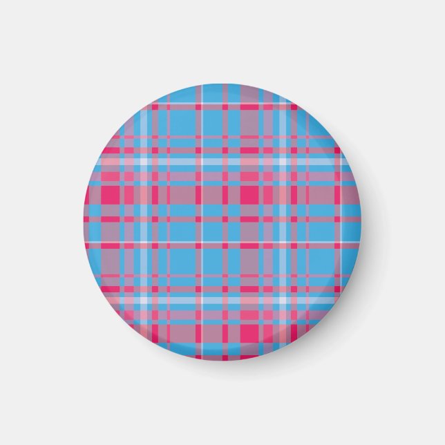 Tartan blau und rot magnet (Vorne)