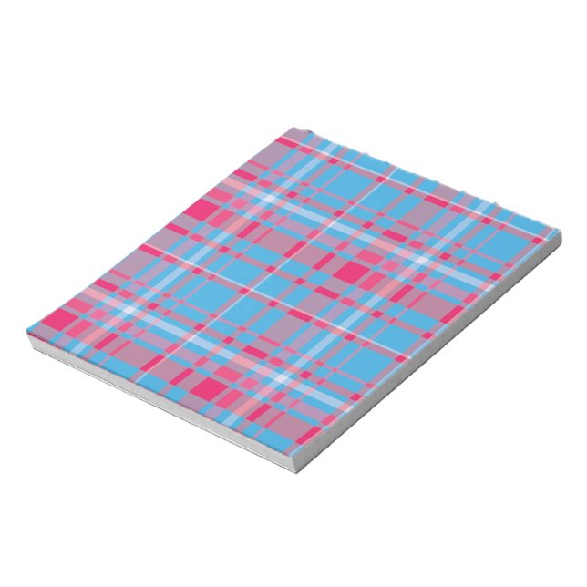 Tartan blau und rot notizblock (Rotiert)