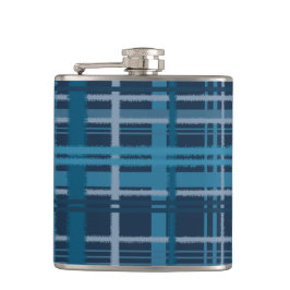 Tartan-blaues Muster Flachmann