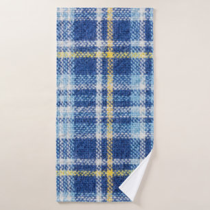 Tartan bleu et jaune ou arrière - plan plaid pour