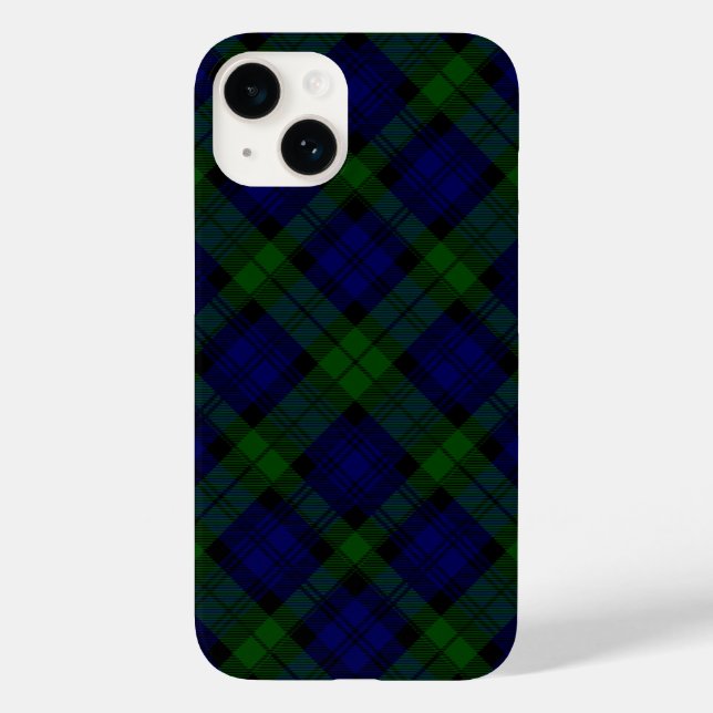 Tartan Blue Green Kariert Case-Mate iPhone 14 Hülle (Rückseite)
