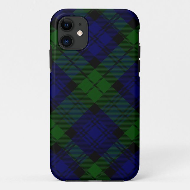 Tartan Blue Green Kariert Case-Mate iPhone Hülle (Rückseite)