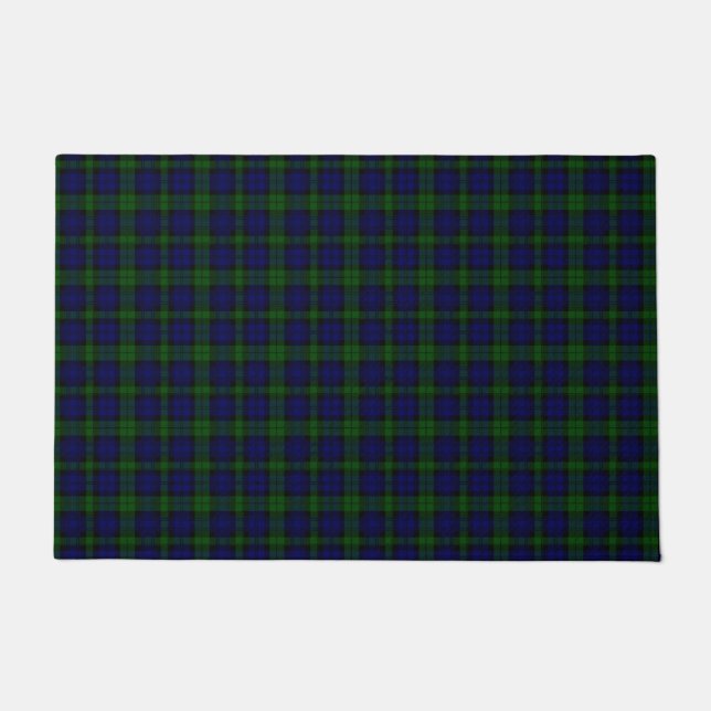 Tartan Blue Green Kariert Fußmatte (Vorderseite)