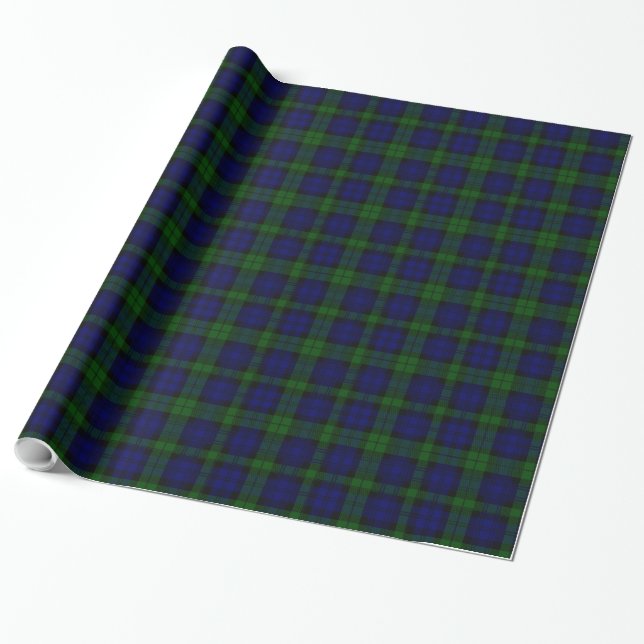 Tartan Blue Green Kariert Geschenkpapier (Ungerollt)