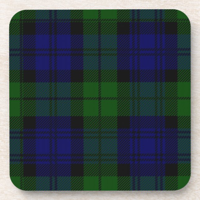 Tartan Blue Green Kariert Getränkeuntersetzer (Vorderseite)