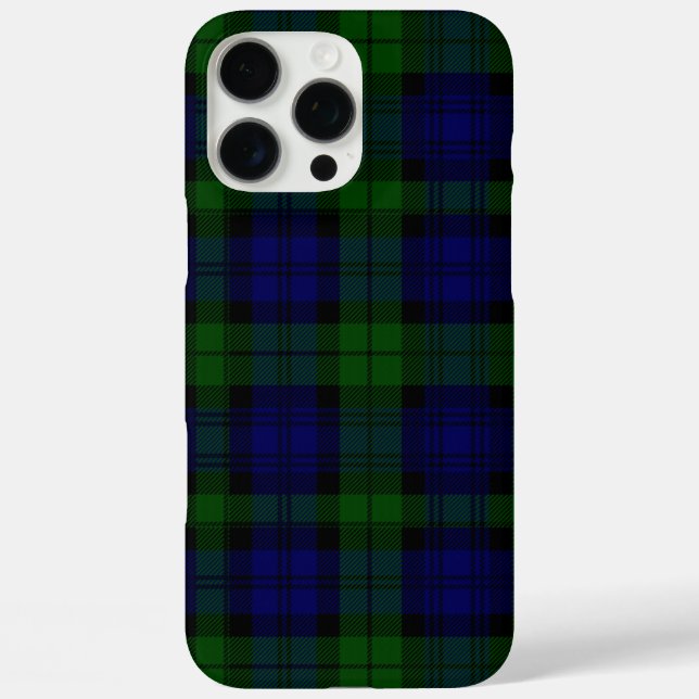 Tartan Blue Green Kariert iPhone 16 Pro Max Hülle (Rückseite)