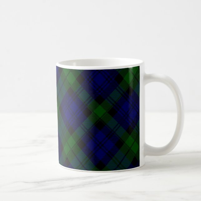 Tartan Blue Green Kariert Kaffeetasse (Rechts)