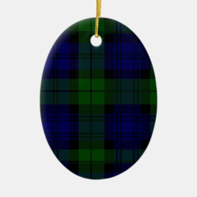 Tartan Blue Green Kariert Keramikornament (Vorne)