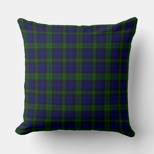 Tartan Blue Green Kariert Kissen (Vorderseite)