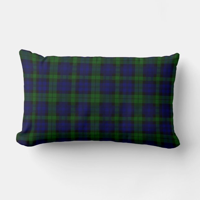 Tartan Blue Green Kariert Lendenkissen (Vorderseite)