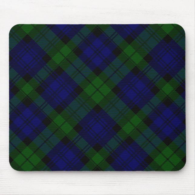 Tartan Blue Green Kariert Mousepad (Vorne)