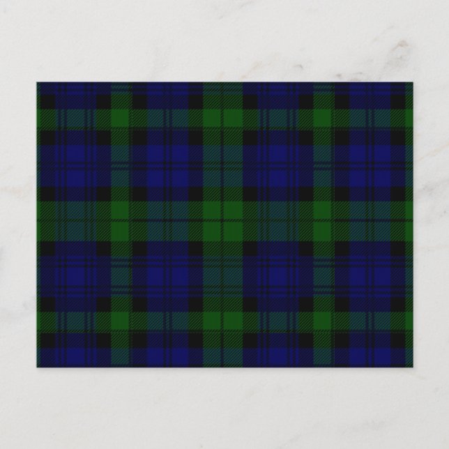 Tartan Blue Green Kariert Postkarte (Vorderseite)