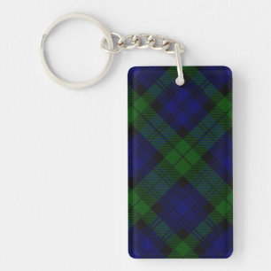 Tartan Blue Green Kariert Schlüsselanhänger