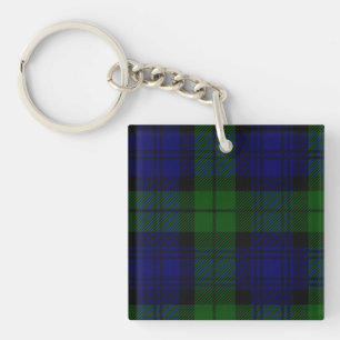 Tartan Blue Green Kariert Schlüsselanhänger