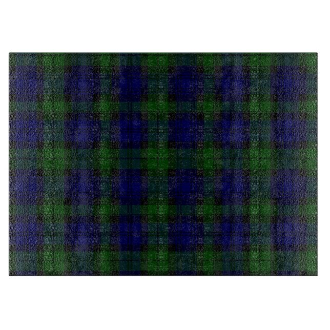 Tartan Blue Green Kariert Schneidebrett (Vorderseite)