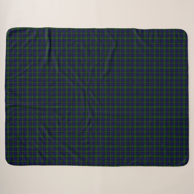 Tartan Blue Green Kariert Sherpadecke (Vorderseite (Horizontal))