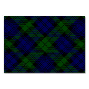 Tartan Blue Green Kariert Tischnummer