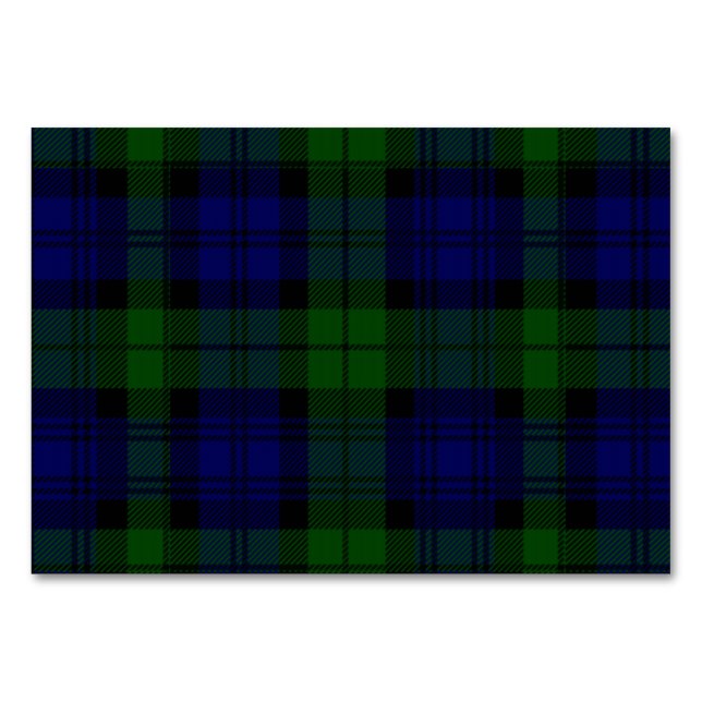 Tartan Blue Green Kariert Tischnummer (Vorderseite)