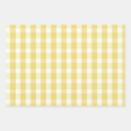 Tartan-Blumen gelb braun Geschenkpapier-Set Geschenkpapier Set