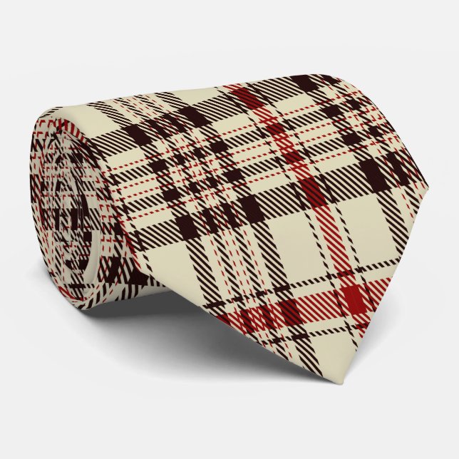 Tartan Brown Krawatte (Gerollt)