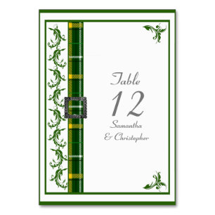 Tartan-Brust Tischnummer