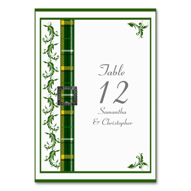 Tartan-Brust Tischnummer (Vorderseite)