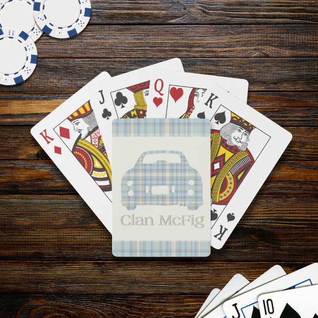 Tartan Car Clan McFig Figarations Playing Cards Spielkarten (Fun pack of playing cards for the scottish figaro owner)