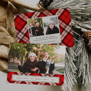 Tartan   Carte photo de Noël