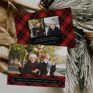 Tartan   Carte photo de Noël