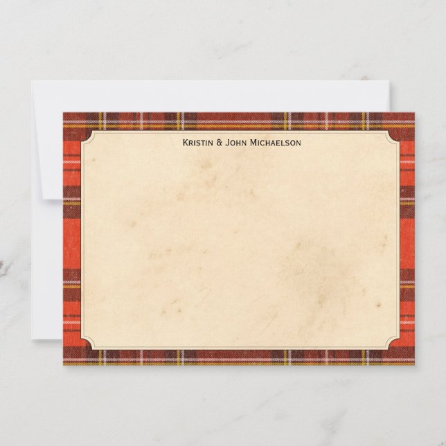 Tartan Cartes pour notes personnalisés (Devant)
