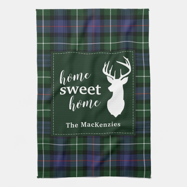 Tartan Christmas Clan MacKenzie Personalisiert Geschirrtuch (Vertikal)