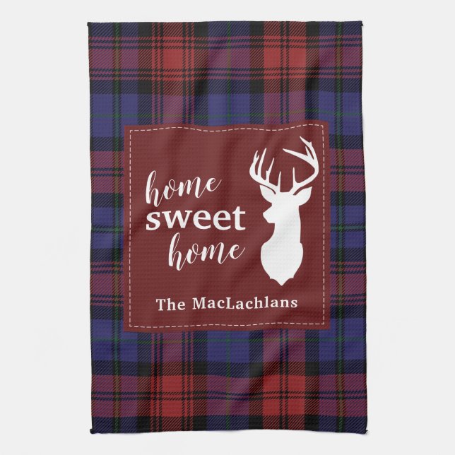 Tartan Christmas Clan MacLachlan Personalisiert Geschirrtuch (Vertikal)