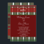 Tartan Christmas Kariert Winter Burgundy Wedding Einladung<br><div class="desc">Einladungen zum Hochzeitsfeiern mit Kariertem/Tartan-Streifenmuster</div>