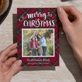 Tartan Christmas Karierte Fotokarte Einladung