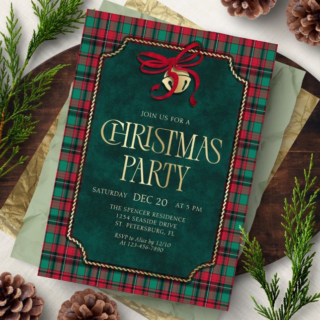 Tartan Christmas Party Invitation (Créateur téléchargé)