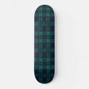 Tartan Clan Black Watch Kariert Blue Green Karo Skateboard